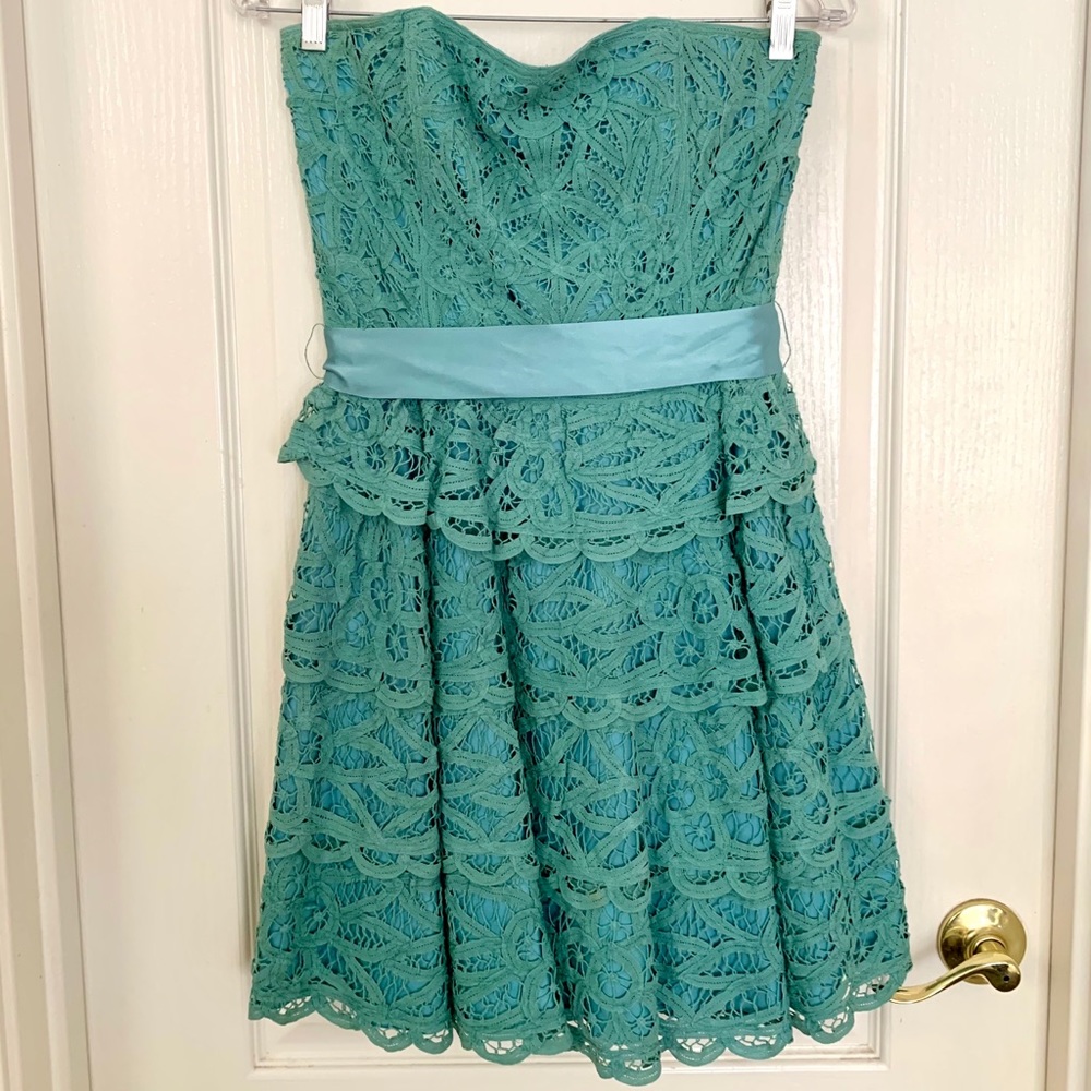 Betsy Johnson Short Teal Lace Party Cocktail Dress